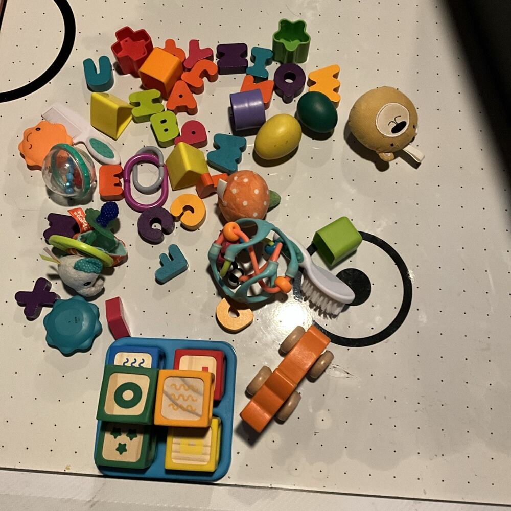 Baby Toddler Shapes Sorter Lot Of 51 Various Replacements Shapes Letters Cubes